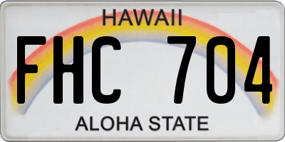 HI license plate FHC704