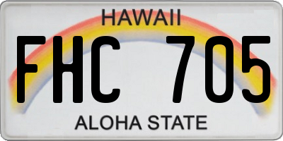 HI license plate FHC705