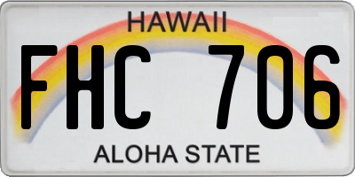 HI license plate FHC706