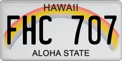 HI license plate FHC707