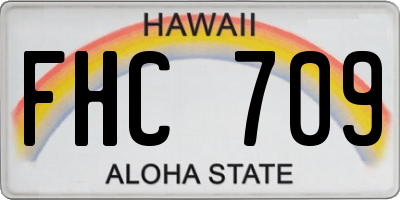 HI license plate FHC709