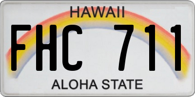 HI license plate FHC711