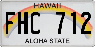 HI license plate FHC712