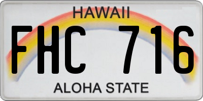 HI license plate FHC716