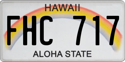 HI license plate FHC717