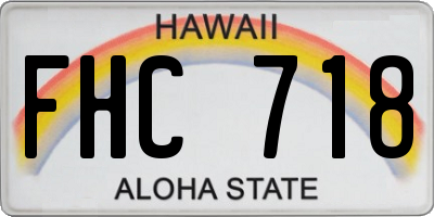 HI license plate FHC718