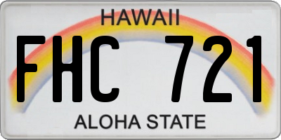 HI license plate FHC721