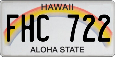 HI license plate FHC722