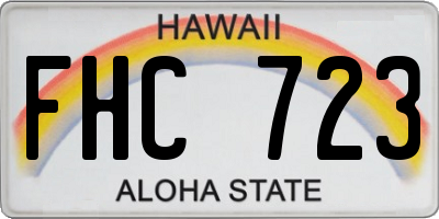 HI license plate FHC723