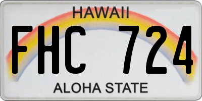 HI license plate FHC724