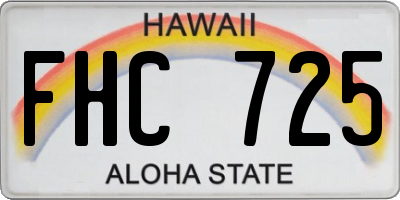 HI license plate FHC725