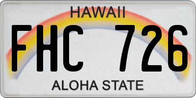 HI license plate FHC726