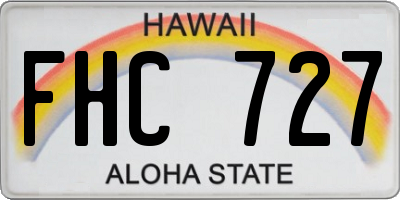 HI license plate FHC727