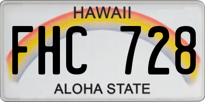 HI license plate FHC728