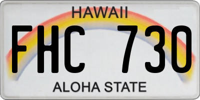 HI license plate FHC730