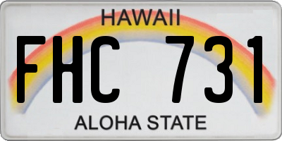 HI license plate FHC731