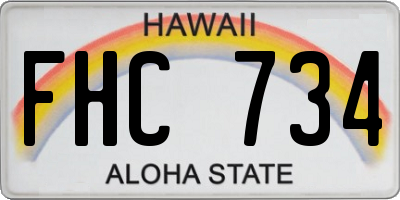 HI license plate FHC734