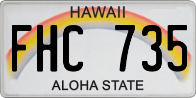 HI license plate FHC735