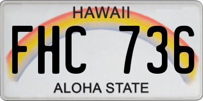 HI license plate FHC736