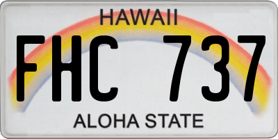 HI license plate FHC737