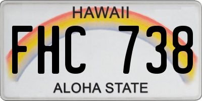 HI license plate FHC738