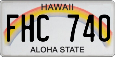 HI license plate FHC740