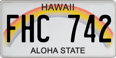 HI license plate FHC742