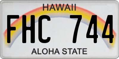 HI license plate FHC744