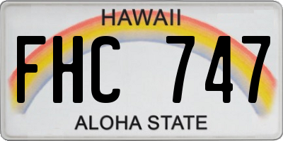 HI license plate FHC747