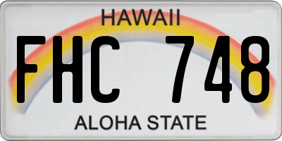 HI license plate FHC748