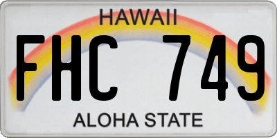 HI license plate FHC749