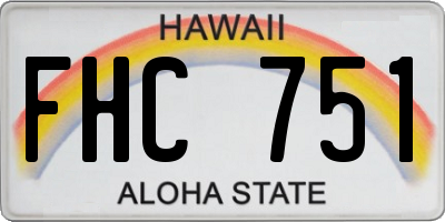 HI license plate FHC751