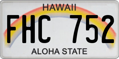 HI license plate FHC752