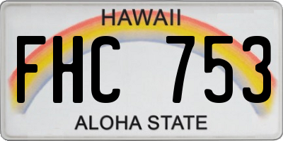 HI license plate FHC753