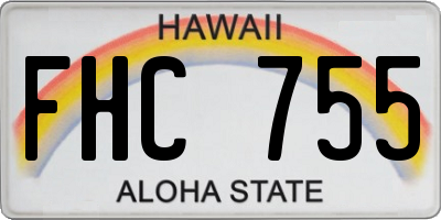 HI license plate FHC755