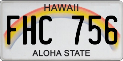 HI license plate FHC756