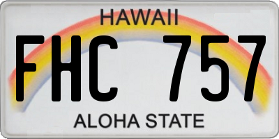 HI license plate FHC757