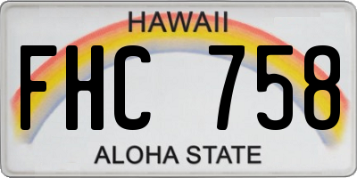 HI license plate FHC758