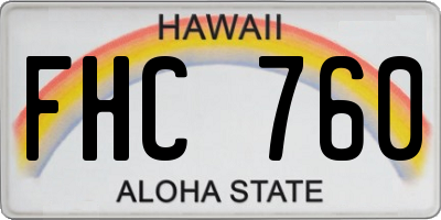 HI license plate FHC760