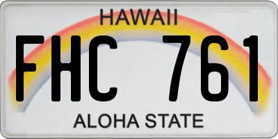HI license plate FHC761