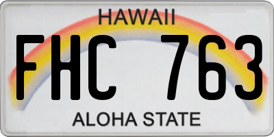 HI license plate FHC763