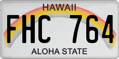 HI license plate FHC764