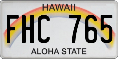 HI license plate FHC765