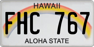 HI license plate FHC767