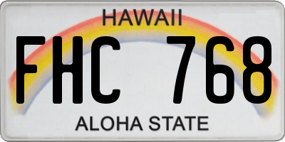 HI license plate FHC768