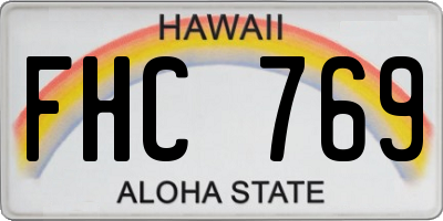 HI license plate FHC769