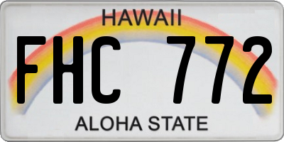 HI license plate FHC772