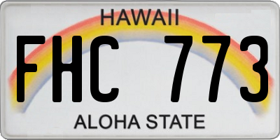 HI license plate FHC773