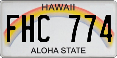 HI license plate FHC774