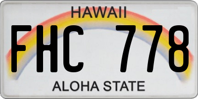 HI license plate FHC778